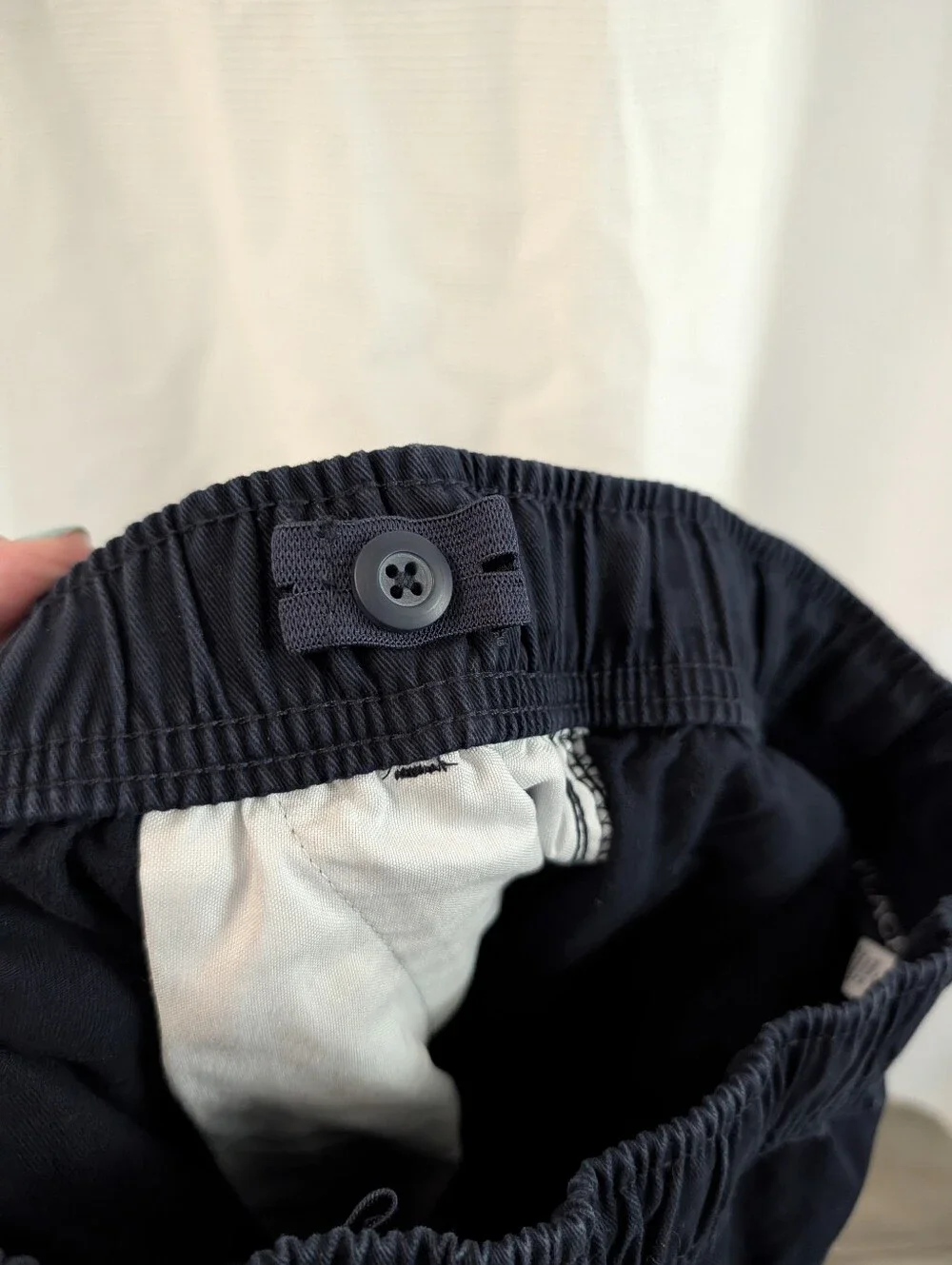 Children's Place Navy Blue Elastic Waist Cargo Pants With Adjustable Waist